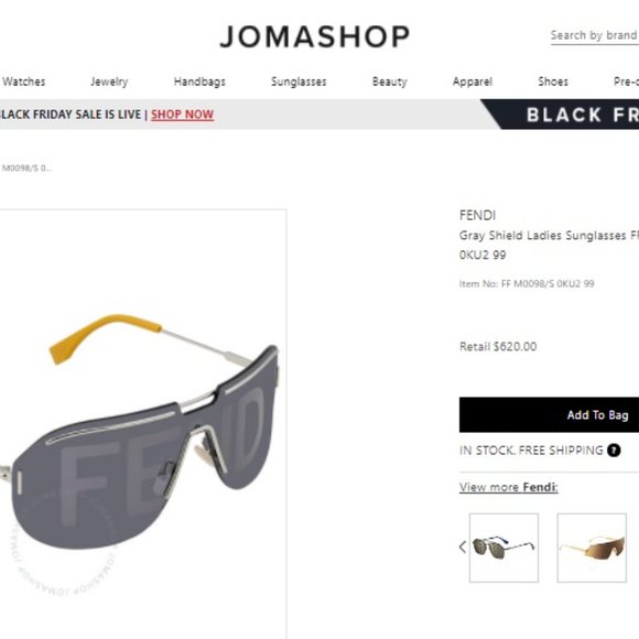 (SOLD) $259 *NEW* FENDI Gray Shield Ladies Sunglasses - Picture 2 of 16